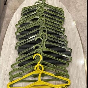 Set of Green and Yellow Heavy Duty Pant Hangers